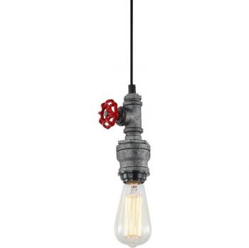 Lámpara colgante industrial y retro Fables gris, Italux - Fables - Lámpara colgante industrial y retro Gris 1 luz, E27
