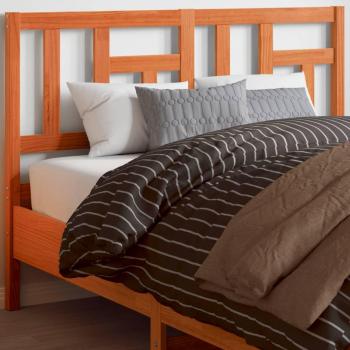 Cabecero de cama madera maciza de pino marrón cera 140 cm Vidaxl Marrón