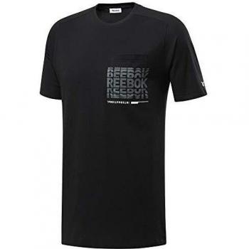 Reebok TS Graphic Pocket tee Camiseta, Hombre, Negro, S