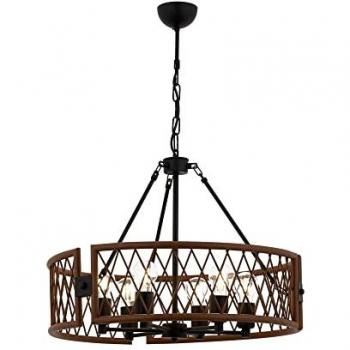 Lámpara de techo Bled, metal negro cobre, 80x60x60 cm, casquillo 6 x E27 Max 60 W