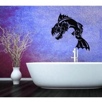 Pegatina de Pared Vinilo Adhesivo Piranha Fish Ocean Marina Terrible baño Decor