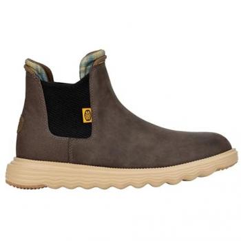 HeyDude - Botines de hombre repelente al agua, modelo Branson clásico marrón (42065-2Z4), talla 44, diseño plano, sin características adicionales, estilo casual