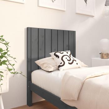 Cama de cabecera gris 80,5x4x100 cm madera maciza de pino