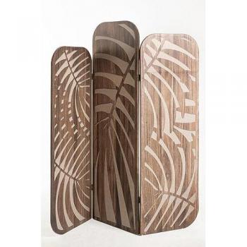 Biombo Selva Decorativo de Madera Natural con Diseño Tropical
