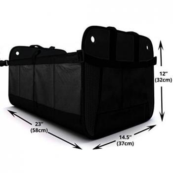 Design61 - Bolso para maletero Coche Organizador plegable box - Bolso para maletero para maletero BigBox plegable con base estable Bolsa de la compra L 58 x B 37 x h 32 cm en negro