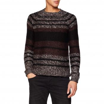 Only & Sons Onscallen 3 Mel Striped Knit Reg, suéter para Hombre, Fudge, Large