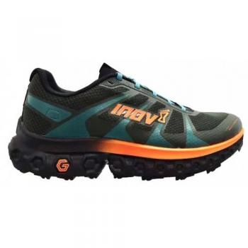 Inov8 Zapatillas De Trail Running Trailfly Ultra G 300 Max - Color gris, azul y amarillo, Talla 45.5, Diseño ligero y transpirable, Suela con tecnología de tracción avanzada para terrenos difíciles, Am