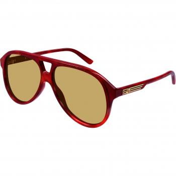 Gucci GG1286S Col. 002 Uomo Pilot Havana Sunglasses, Brown Acetate, Unisex, Red, Size: 59 MM