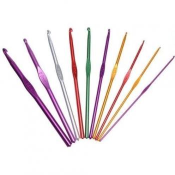 22pcs aluminio ganchillo agujas de tejer tejido Craft Set