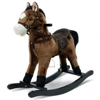 Balancín Caballito Joe 46 cm con Sonido, Color Marrón