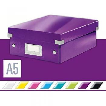 Caja Organizadora Pequeña Leitz Click & Store WOW Violeta con Separadores, 220 x 100 x 285 mm