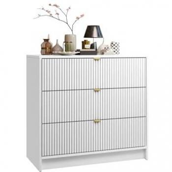 Cómoda Comfivo J107, Blanco, 3 Cajones, 75x80x40cm