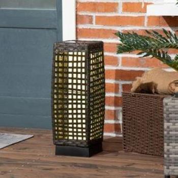 Lámpara Solar Indian Outsunny con Luces LED Gris 46X17x17 cm