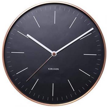 Karlsson Minimal - Reloj de pared, perfil de cobre, color negro