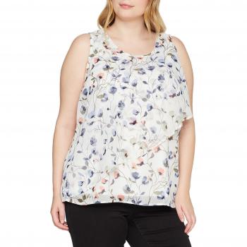 Junarose Jrboena SL Blouse-K, Camiseta sin Mangas para Mujer, Blanco
