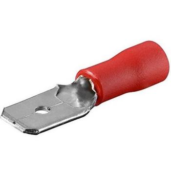 Conector Faston Macho Aislado 4.8mm Rojo - Pack de 100 piezas