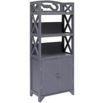 vidaXL Mueble de Cuarto Baño Madera de Paulownia Casa Hogar Mobiliario Elegante Práctico Versátil Decoración Organización Resistente Gris 46x24x116cm