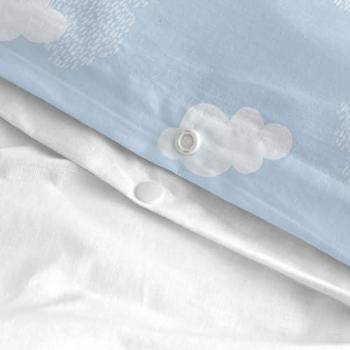 Juego Nórdico Cuna 2 Piezas Azul Clouds 100% Algodón 150 TC Fabricado en España