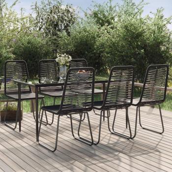 7-Piece Black Garden Dining Set
