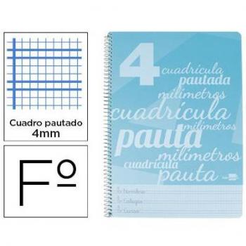 Cuaderno Espiral Liderpapel Folio Pauta/Cuadro 4mm 80h Polipropileno Violeta