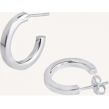 Aretes de aro Essentials acabados en plata con hilo cuadrado