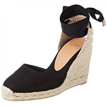 Castañer Women's Organic Cotton Carina Espadrilles with 9cm Wedge and Lace Closure