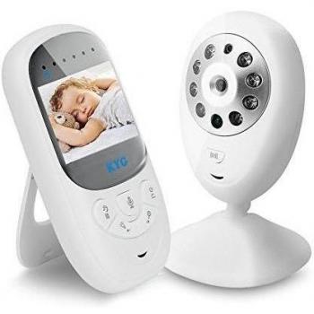 KYG Vigilabebés digital con cámara HD alcance de 200m Pantalla LCD de 2,4 pulgadas con advertencia de llora y Visión Nocturna Monitoreo de Temperatura Seguridad para Bebé, Blanco