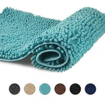 FCSDETAIL Alfombras de Baño de Pelo Largo Antideslizantes 60X90 cm, Tapete para el Piso Lavable a Máquina con Microfibra de Chenilla Absorbente de Agua Suave para Bañera, Ducha y Baño