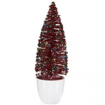 Árbol de Navidad Pequeño Rojo Azul Plástico 9 x 28 x 9 cm