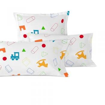Funda Almohada de Madera Multicolor 45x125 cm (Cama 105) - 100% Algodón, Calidad 150 TC, Fabricado en España