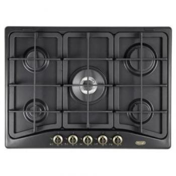 Piano de Cocina a Gas De'Longhi ANF57PRO 5 Fuegos con Triple Corona, Antracita, 70 cm