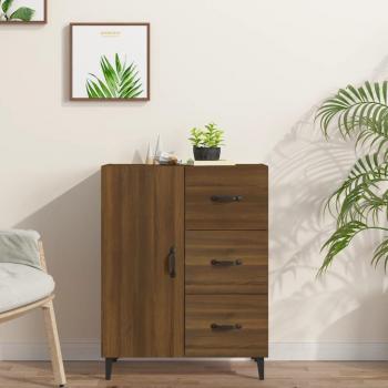 Aparador de madera contrachapada 69,5x34x90 cm color roble marrón, Mueble de Almacenaje de Salón, Buffet para salón Moderno, Armario Auxiliar, Armario de Almacen