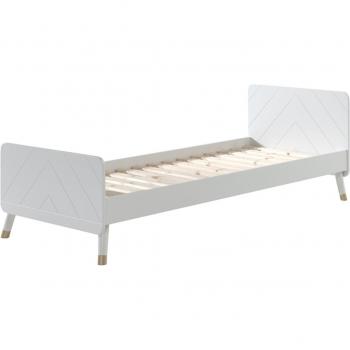 Cama Individual Vipack Billy 90 x 200 cm, con Somier de Madera, Acabado Satinado Blanco, Made in Europe