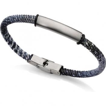 Pulsera de hombre Beat de acero con placa y cordón multicolor Viceroy