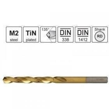 Broca para metal TM-Serie, 1,50 x 20 x 43 mm 135 °, 10Stk DIN338, HSS TIN-revestido, enrollable. Caja