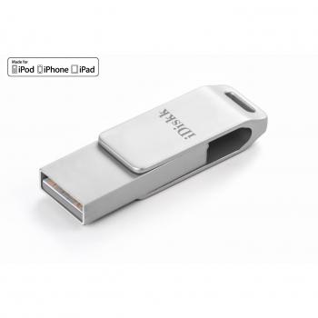 Idiskk – Memoria Mini USB 16GB Lightning USB 2.0, método de almacenamiento para iPhone, iPad, iPod, color plateado