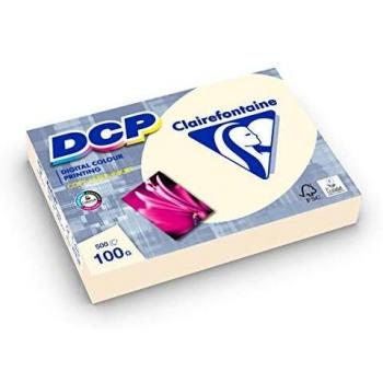 Papel Multifuncional DCP Clairefontaine A4, 100 g/m², Color Marfil, Paquete de 500 Hojas