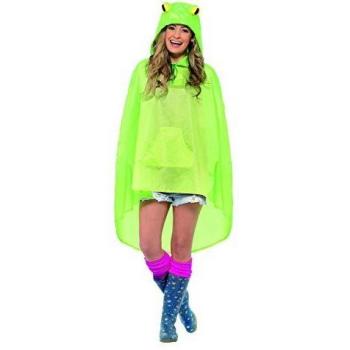Smiffy's-27612 Miffy Party Poncho de la Rana, con Bolsa con Asas, Color Verde, Tamaño único