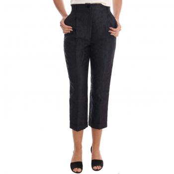 Dolce & Gabbana Black Floral Brocade Capri Pants - IT40|S
