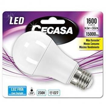 Cegasa Bombillas LED 5000K E27, 14.5 W, Blanco, 120x60x60 cm