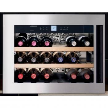 Liebherr WKEES553 Vinoteca Integrable 18 Botellas, 46 L, Frío Ventilado, 1 Zona de Temperatura, Puerta Inoxidable, Clase Energética G, Dimensiones 45