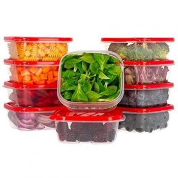 Oursson Recipientes Plastico para Alimentos Almacenaje Cocina Sin BPA | 10x400ml | Tapers para Comida Hermetico, Recipientes Transparente Reutilizable | Lunch Box Fiambrera Organizador Frigorifico