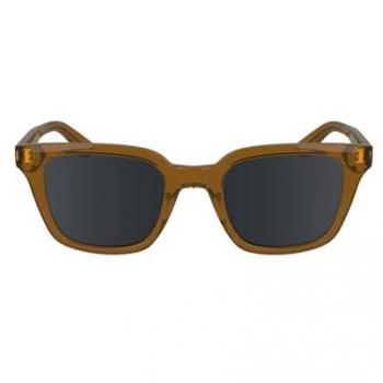 Calvin Klein CK24506S Unisex Square Full-Rim Sunglasses in Black and Medium Red