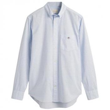 GANT Mens Regular Fit Long Sleeve Poplin Gingham Shirt - 455 Light Blue - XXXL - male