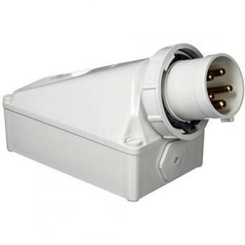 Enchufe CEE Mennekes 368, 125A, 5 polos, 400V, IP67, montaje en pared