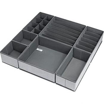 DIMJ Organizador Cajones Juego de 7 Cajas Almacenaje Plegables de Tela Para Guardar Ropa, Cajas Organizadoras de Almacenamiento de Cajones Divisores para Sujetadores, Calcetines, Ropa Interior
