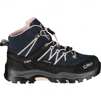 Cmp Botas Senderismo Rigel Mid Wp 3q12944 - Bota de trekking para niño, color marino, impermeable, diseño mid cut, suela antideslizante, material resistente y ligero, ideal para actividades al