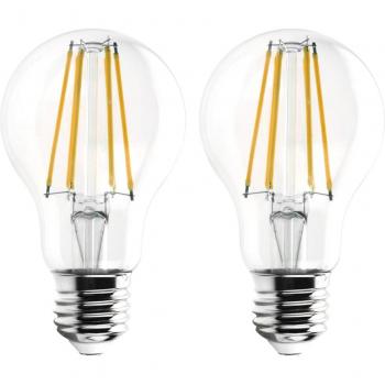 Bombilla LED filamento estándar GARZA 7 W 810 lm 5000 K (x2) y Pack de 2 Bombillas de Filamento LED Esférica G45, 4W (equivalente a 40W