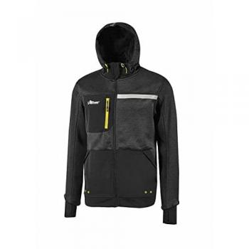 Sudadera de trabajo U-Power Galaxy Negra con cremallera, talla L, invierno