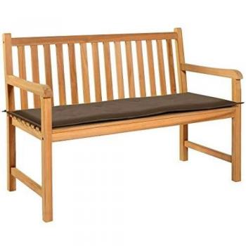 Taupe Oxford Fabric Garden Bench Cushion 120x50x3 cm